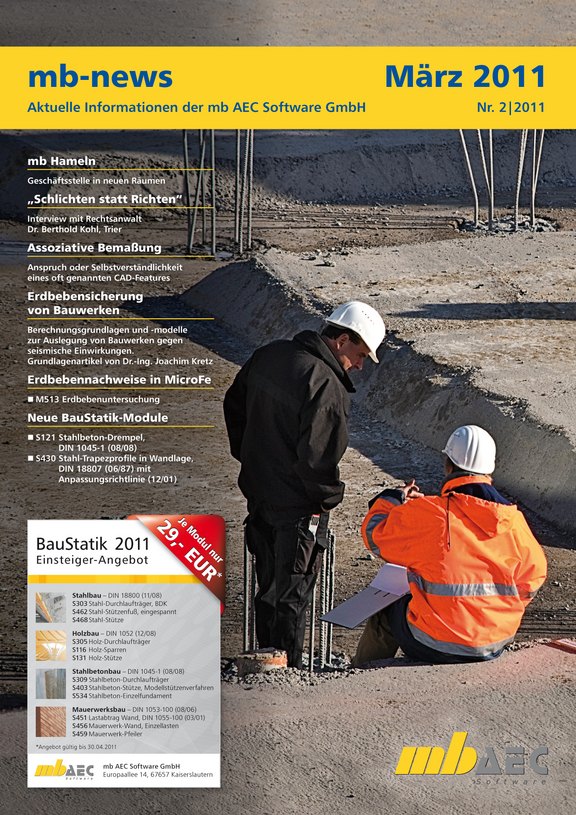 Titelseite der mb-news-Ausgabe 02-2011