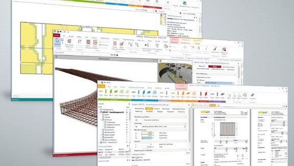 Produktbroschüre mb WorkSuite Titel der Produktbroschüre "mb WorkSuite". Zu sehen sind Screenshots der Programme BauStatik, ViCADo und MicroFe.