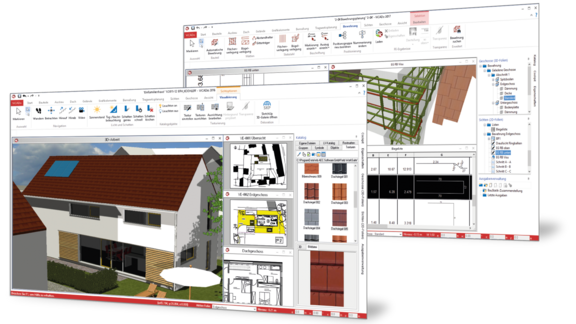 Programmoberfläche der 3D-CAD-Systeme ViCADo.arc für Architektur und ViCADo.ing für die Tragwerksplanung.